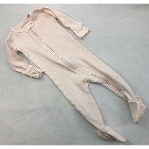 Loved Baby Size 3-6M Pale Pink Organic Zip Up Footies Sleeper